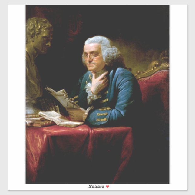 Thumb Portrait, Benjamin Franklin Founding Father Sticker (Sheet)