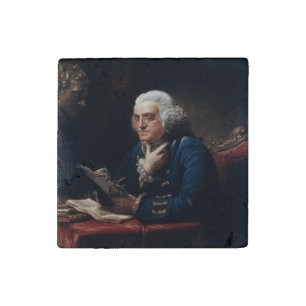Thumb Portrait, Benjamin Franklin Founding Father Stone Magnet