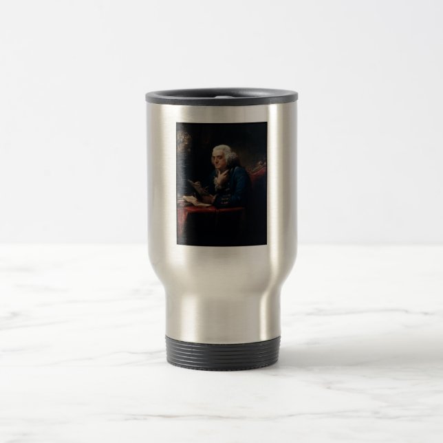 Thumb Portrait, Benjamin Franklin Founding Father Travel Mug (Center)