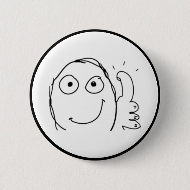 Thumb up Comic Meme. Button (Front)