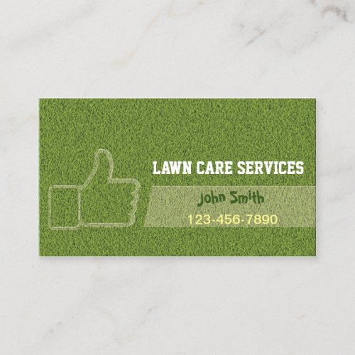 Thumb Up Landscaping Lawn Care Gardening Business Card