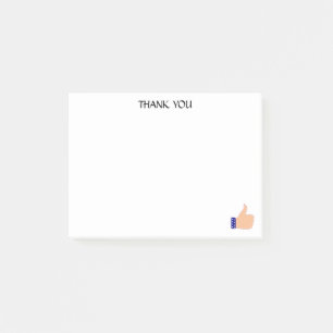 Thumb Up Thank You on White Background Post-it Notes