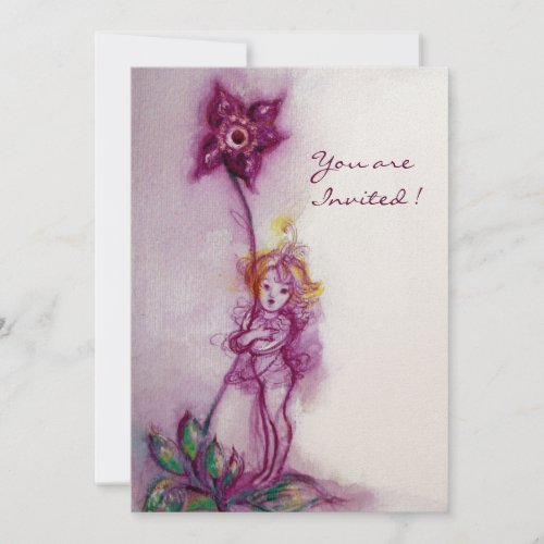 THUMBELINA 2  pink purple gold metallic Invitation