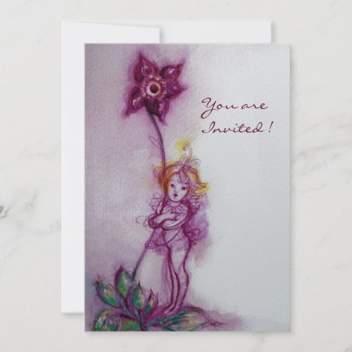 THUMBELINA 2  pink purple silver metallic Invitation