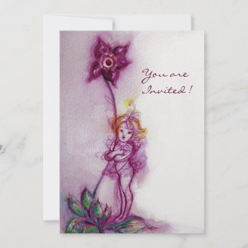 THUMBELINA 2 pink purple white ice metallic Invitation