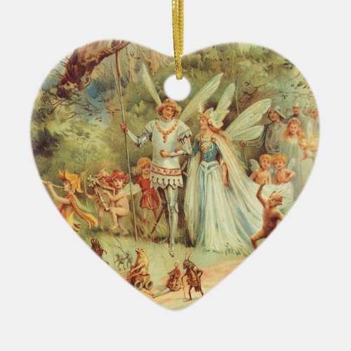 Thumbelina and Prince Wedding Vintage Fairy Tales Ceramic Ornament