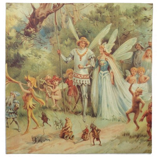 Thumbelina and Prince Wedding Vintage Fairy Tales Napkin