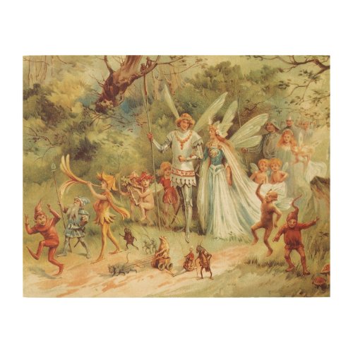 Thumbelina and Prince Wedding Vintage Fairy Tales Wood Wall Art