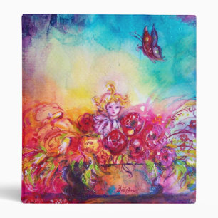 THUMBELINA,FLOWER BASKET AND BUTTERFLY 3 RING BINDER