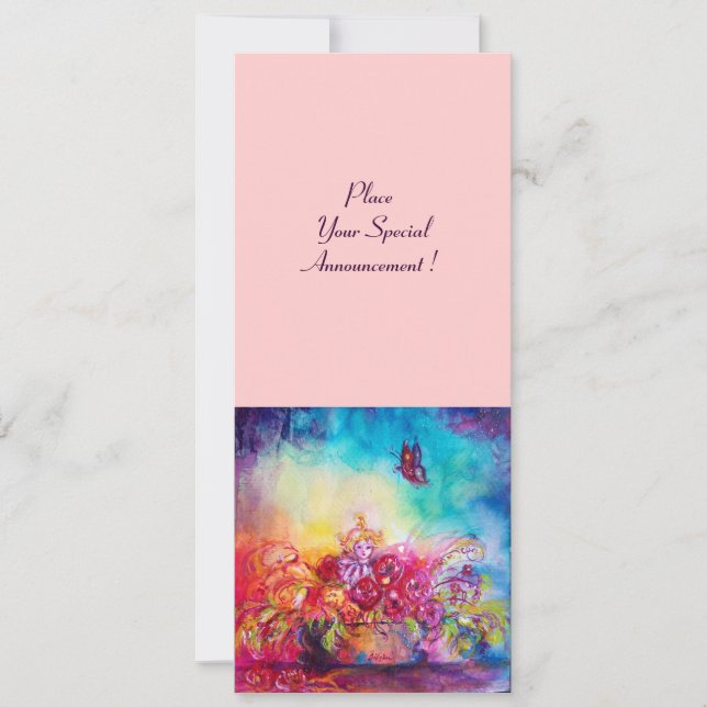 THUMBELINA,FLOWER BASKET AND BUTTERFLY ANNOUNCEMENT (Front)