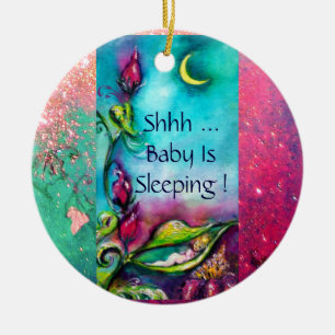 THUMBELINA ,FLOWER BASKET AND BUTTERFLY CERAMIC ORNAMENT