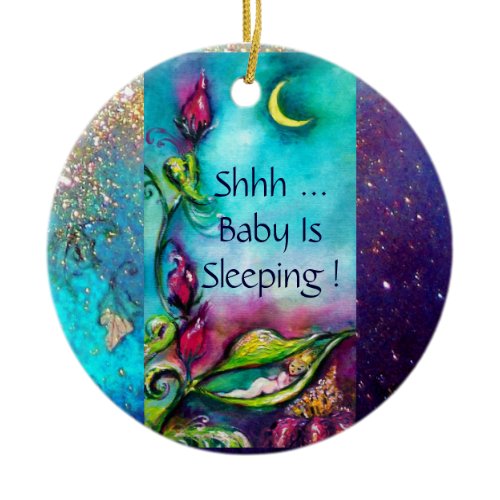 THUMBELINA ,FLOWER BASKET AND BUTTERFLY CERAMIC ORNAMENT