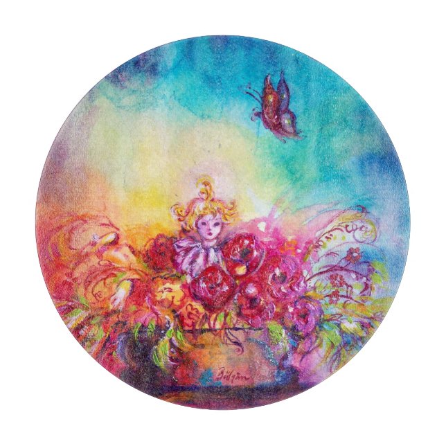 THUMBELINA ,FLOWER BASKET AND BUTTERFLY CUTTING BOARD (Front)