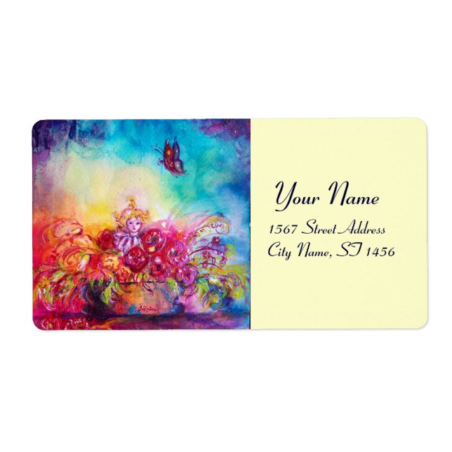 THUMBELINA ,FLOWER BASKET AND BUTTERFLY LABEL (Front)