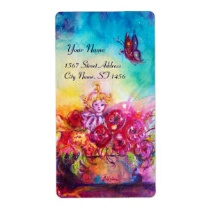 THUMBELINA ,FLOWER BASKET AND BUTTERFLY LABEL