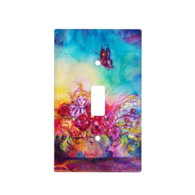 THUMBELINA,FLOWER BASKET AND BUTTERFLY LIGHT SWITCH COVER (Front)