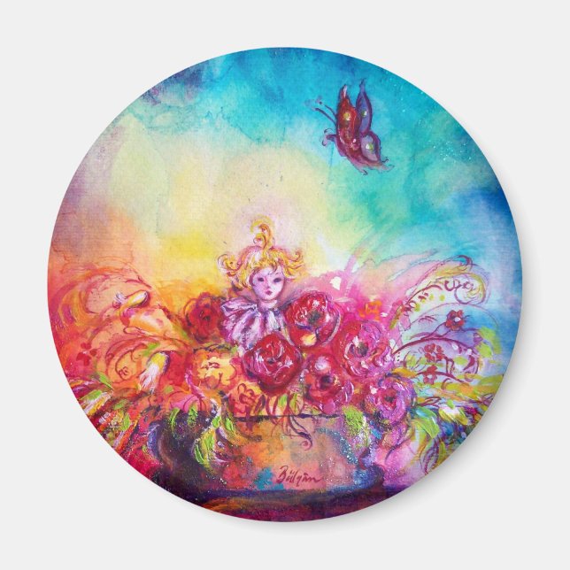 THUMBELINA,FLOWER BASKET AND BUTTERFLY MAGNET (Front)