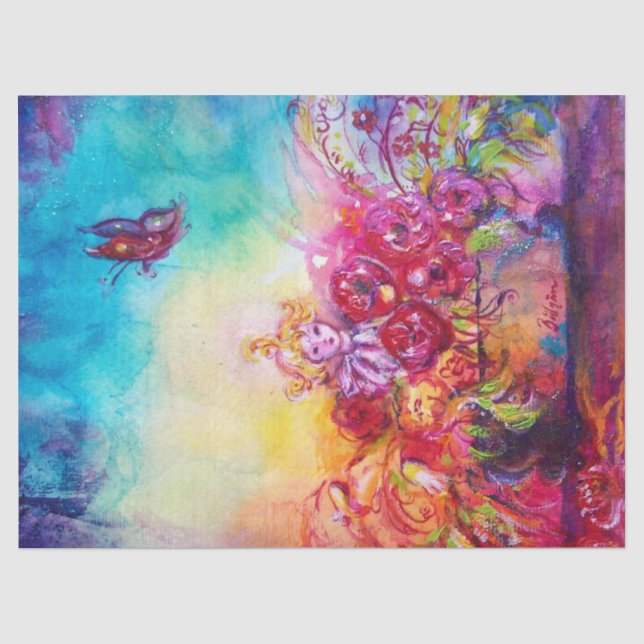 THUMBELINA ,FLOWER BASKET AND BUTTERFLY TISSUE PAPER (Front)