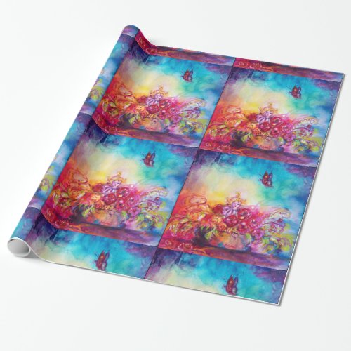 THUMBELINA FLOWER BASKET AND BUTTERFLY WRAPPING PAPER