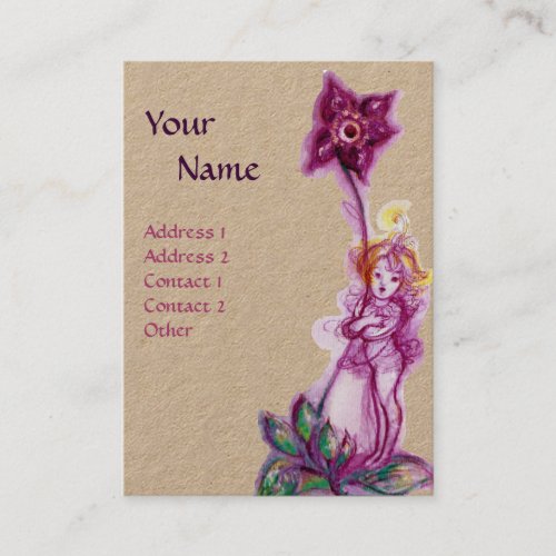 THUMBELINA MONOGRAM Purple Ultra Violet Kraft Business Card