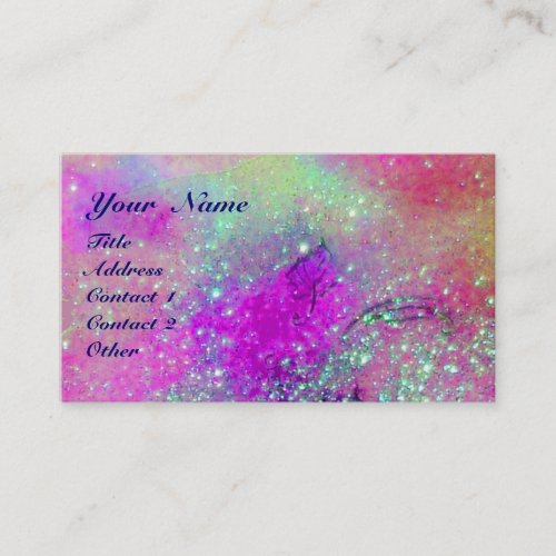 THUMBELINA SLEEPING BETWEEN ROSE LEAVES BUSINESS CARD