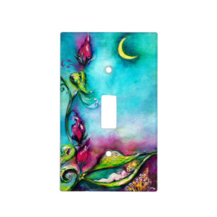 THUMBELINA SLEEPING BETWEEN ROSE LEAVES LIGHT SWITCH COVER