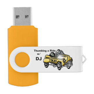 Thumbing a Ride in a Taxi (Personalized) Flash Drive