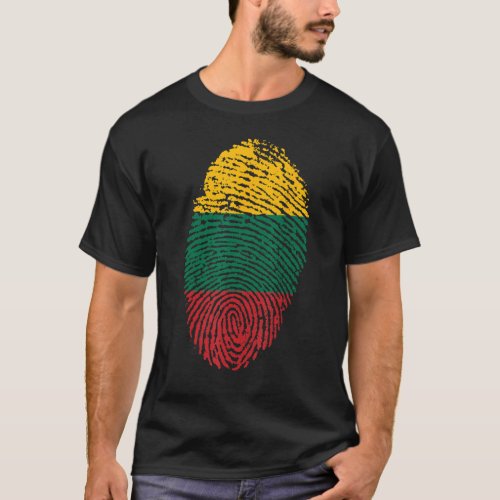 Thumbprint Fingerprint Lithuania Lithuanian Identi T_Shirt