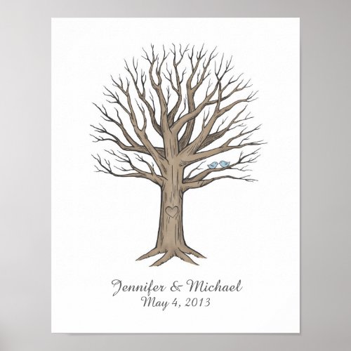 Thumbprint Fingerprint Wedding Tree Guestbook