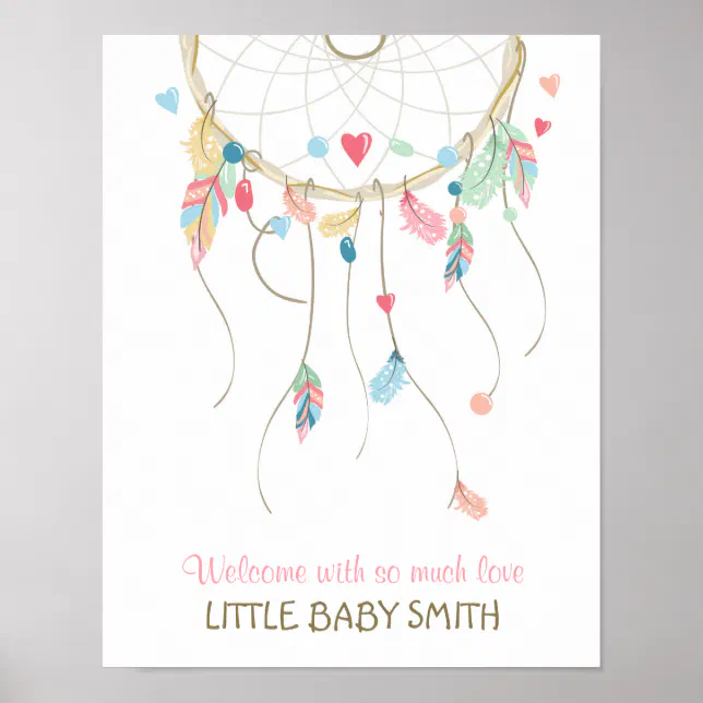 Dream Catcher Thumbprint Baby Shower Guest Book Thumbprint