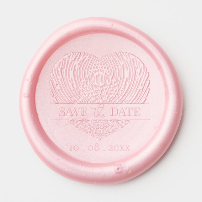 Thumbprint Heart Save the Date Wedding Phrase Wax Seal Sticker (Front)