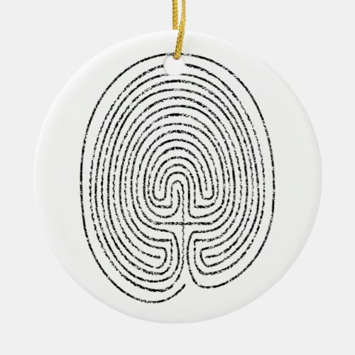 Thumbprint Labyrinth Ceramic Ornament