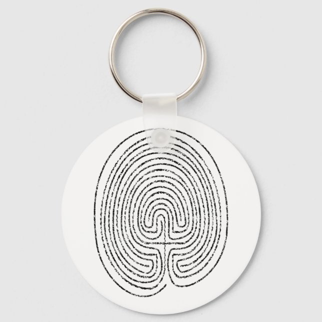 Thumbprint Labyrinth Keychain (Front)