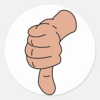 Thumbs down classic round sticker