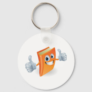 Thumbs up book cartoon character keychain