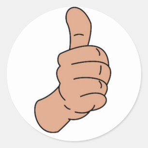 Thumbs up classic round sticker