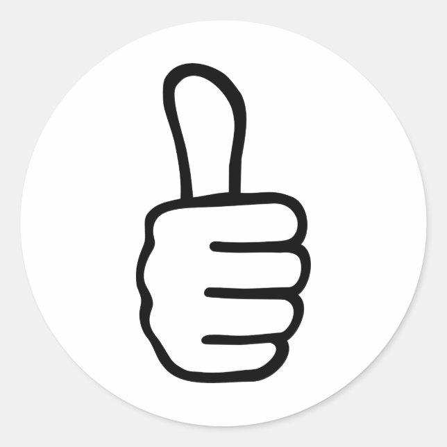 Thumbs up classic round sticker (Front)