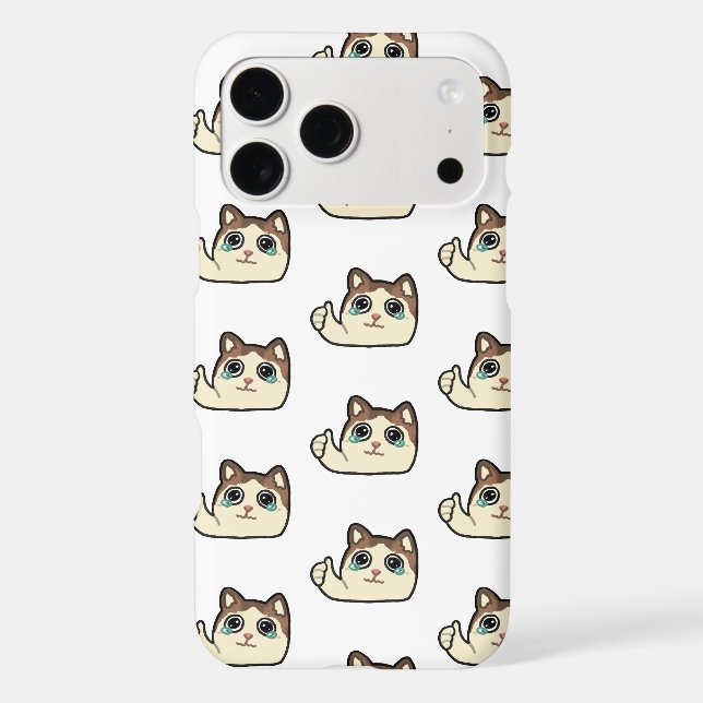 thumbs up crying cat iphone case (Back)