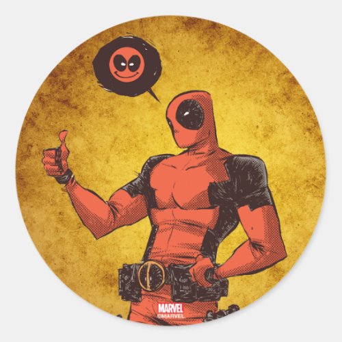 Thumbs Up Deadpool With Emote Classic Round Sticker