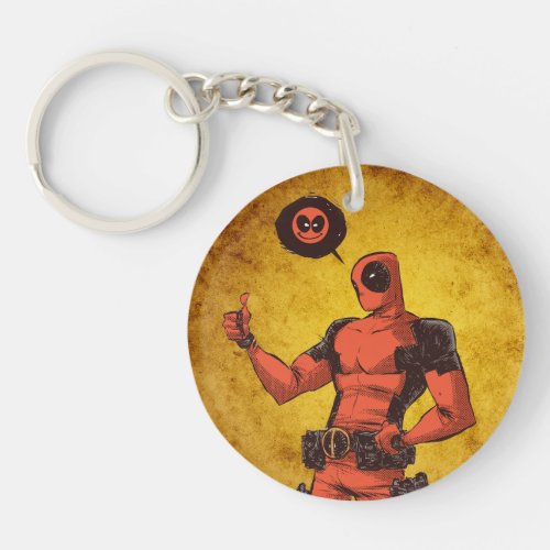 Thumbs Up Deadpool With Emote Keychain