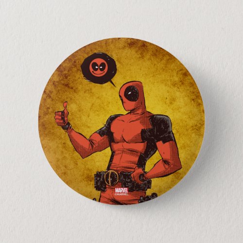Thumbs Up Deadpool With Emote Pinback Button
