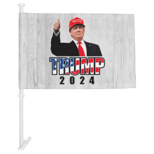 Thumbs Up Donald Trump 2024 Car Flag
