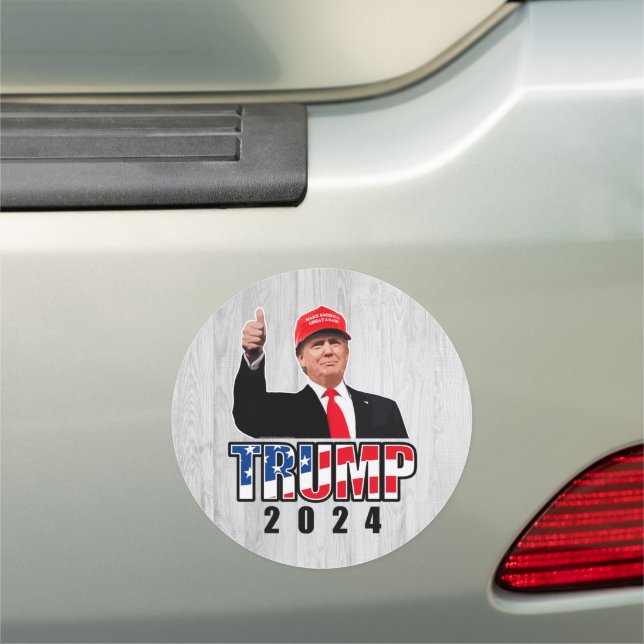 Thumbs Up Donald Trump 2024 Car Magnet (In Situ)