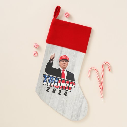 Thumbs Up Donald Trump 2024 Christmas Stocking