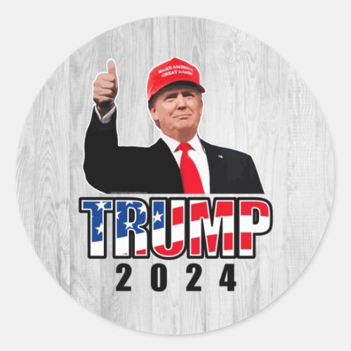 Thumbs Up Donald Trump 2024 Classic Round Sticker