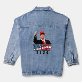 Thumbs Up Donald Trump 2024 Denim Jacket (Back)