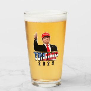 Thumbs Up Donald Trump 2024 Glass