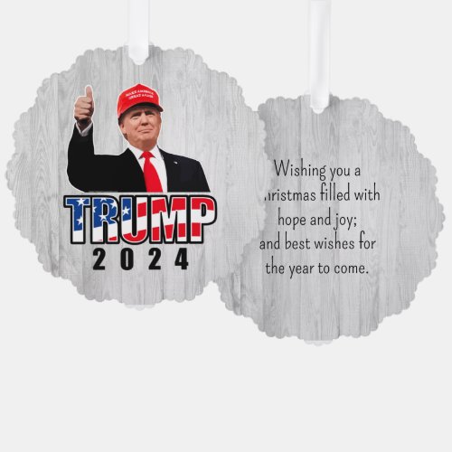 Thumbs Up Donald Trump 2024 Ornament Card