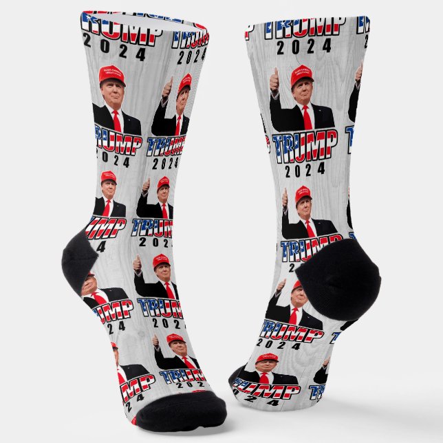 Thumbs Up Donald Trump 2024 Socks (Angled)