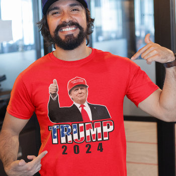 Thumbs Up Donald Trump 2024 T-shirt by ConservativeGifts at Zazzle